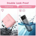 Travel Bottles with Case, 4x2oz TSA Approved, Leak-Proof, Press to Unlock, Compact & Portable Travel Toiletries (Pink)