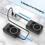 Magnetic Wireless Power Bank 26800mAh, PD 22.5W Type-C Fast Charging Portable Charger 5 Outputs, Battery Pack for Magsafe Built in 2 Cables with Stand LED Display for iPhone 17/16/15/14/13/12-Black