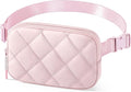 Fanny Pack for Women Men, Waterproof Belt Bag with Adjustable Strap & Back Anti-Theft Zipper Pocket, Lightweight Crossbody Bag for Travel, Workout, Running (6.Pink upgrade)