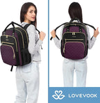 LOVEVOOK Laptop Backpack for Women with Separate Laptop Compartment, 17" Water Resistant Lightweight Daypacks for College Travel Work Business, Nurse Teacher Computer Bags