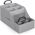 MULISOFT Car Seat Organizer- Backseat Car Organizer with 12 Storages Compartments and 2 Cup Holders, Organizers and Storage, Front Seat for Travel Kids,Pure Gray