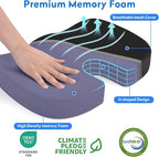 CushZone Seat Cushion, Office Chair Cushions, Car Seat Cushion, Non-Slip Sciatica & Back Coccyx Tailbone Pain Relief Chair Pad, Memory Foam Pillow for Computer Desk, Wheelchair, Driving(Black)