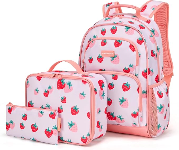mommore Kids Backpack for Boys Girls 4-8 Kindergarten Elementary School Backpack with Lunch Box - 15” H Fit Folder