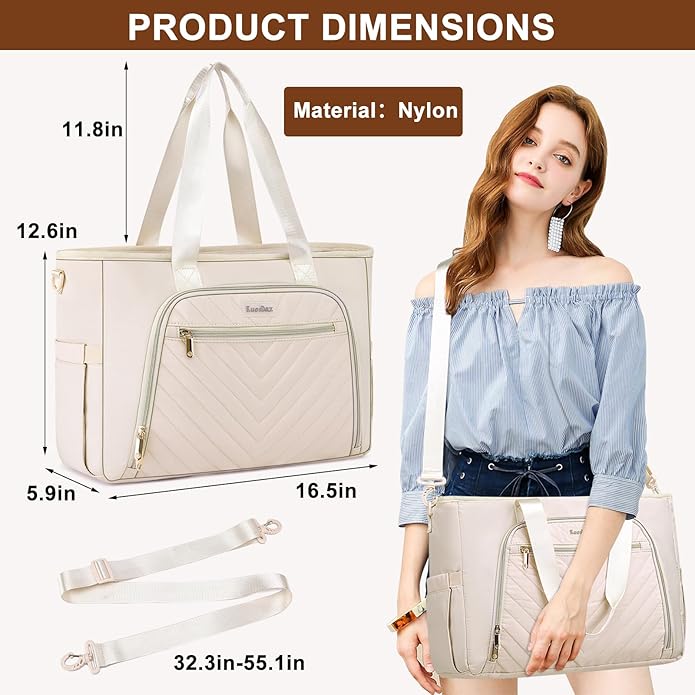 Teacher Tote Bag for Women 15.6in Laptop Bag Work Bags for Women Nurse, Large Utility Shoulder Tote Handbag