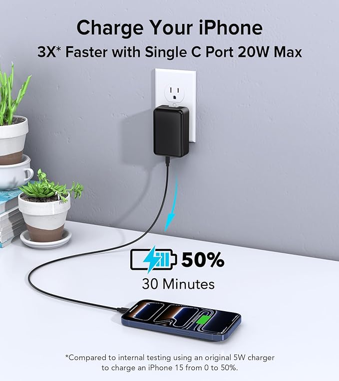 2Pack Flat USB C Charger Block, 40W 4-Port Fast Charger 20W Type C Charging Block 3.1A USB Wall Charger Dual Port PD+QC Charging Cube for iPhone 17 16 15 14 13 Pro Max XS, iPad,Samsung,Tablet（Black）