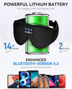 MUSICOZY Sleep Headphones Bluetooth 5.4 Headband Sleeping Eye Mask for Mom Women Men Wireless Music Earbuds Earphones for Side Sleepers Built-in HD Speakers Cool Gadgets Unique Gifts