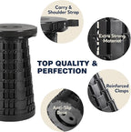 2025 Upgraded Collapsible Stool, Portable Folding Stool Max 620lb, Height Adjustable Retractable Telescopic Seat, Travel Chair, Foldable Camping Seat or Footrest Gift for Outdoors