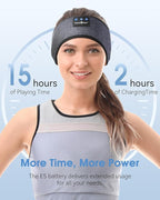 MUSICOZY Sleep Headphones Bluetooth 5.4 Headband Headphones, Wireless Earphones Music Sleep Earbuds for Side Sleepers Sleeping Eye Mask for Women Men Workout Running Cool Unique Gifts, Black