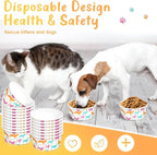Mifoci 100 Pcs Disposable Dog Bowls 1.5 Cups Pets Disposable Feeding Bowls for Dogs and Cats Pets Paper Travel Cups for Small Medium Dogs Cats Puppy Kitten Dry or Wet Serving Food Water (Classic)