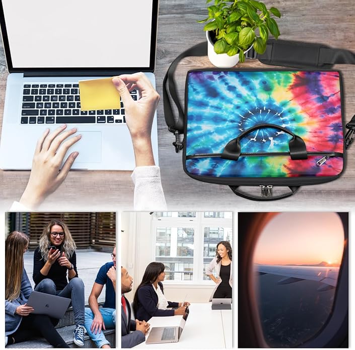 Laptop Shoulder Bag for Women Men, Waterproof Computer Case Messenger Bag Briefcase for Business Office Travel