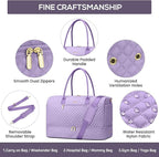 Travel Bag Weekender Bags for Women - Carry on Overnight Bag with Shoe Compartment Duffle Bag with Laptop Pocket Light Purple