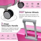 Luggage Sets 3 Piece with Double Spinner Wheels, Carry on Hardshell ABS Suitcases Set with TSA Lock, Lghtweight Checked Luggage for Different Travelling (Pink, 20"/24"/28")