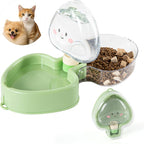 Small Dog Food and Water Bowl for Travel, Green, 2-in-1 Portable Collapsible Dog Feeder for Capming, Walking, Hiking, Food-Grade PP Material, Cute Smiley Face Design for Cats and Dogs