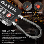 ANVIL TSA Locks for Luggage with Search Alert: Durable Cable Combination Locks, TSA Approved - Secure Travel Locks for Suitcases, Backpacks & Gun Cases (4 Colors)
