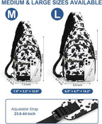 Capolo Sling Bag for Women Men Waterproof Crossbody Bags for Women Trendy Casual Fanny Pack with Convertible Shoulder Strap Chest Bag for Travel Hiking(Cow Print, Large)