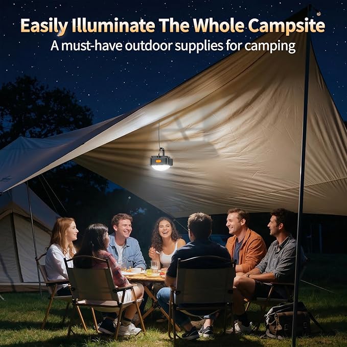 FLY2SKY Rechargeable Camping Lights 2000 mAh Tent Lights Portable LED Camping Lantern Survival Gear Essentials Camping Accessories for Hiking Backpacking Fishing Hurricane Emergency Power Outage（1PCS）