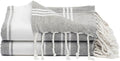 Cotton Turkish Beach Towel with Towels Oversized 36"x72" Pool Absorbent Extra Large Quick Dry Sand Travel Towel (Grey, 2 Pack)