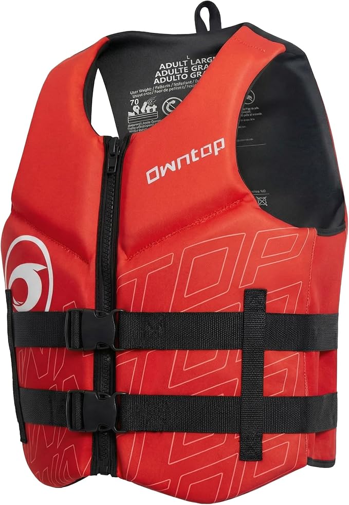 Owntop Swim Vest Adult Water Sport Vest Neoprene Floaties for Swimming, Boating, Kayaking, Fishing | Adjustable Zipper Dual Buckle Foldable Buoyancy Jacket