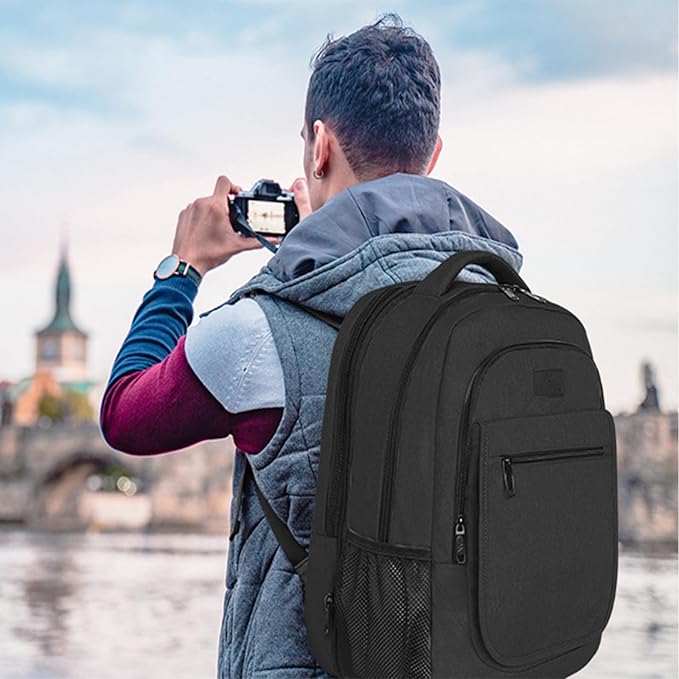 MATEIN Backpack for School, Expandable College Backpack for Boys Girl, Water Resistant Large Bookbag for Men Women, 15.6 inch Laptop Bag, Anti Theft Travel Daypack, Black