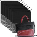 8PCS Dust Bags for Handbags Jumbo Travel Shoe Bags Purses Organizers Storage Bags with Rope Clear Window Dustproof Drawstring Bag Storage Pouch for Men and Women - Black, 23.6 x 19.7 in