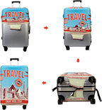 WUJIAONIAO Travel Luggage Cover Baggage Suitcase Cover Protector Skins 18-32 Inch (Tourist Attraction A28, L (for 25-28 inch luggage))
