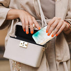 Credit Card Holder, Mini Aluminum Card Wallet RFID Blocking Slim Metal Hard Card Case for Women Men, Beach