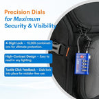 Forge TSA Approved Luggage Locks 4 Digit Combination TSA Travel Locks with TSA008, Open Alert Indicator, Zinc Alloy Body for Luggage, Suitcase, Backpack, and More. 4 Color 4 Locks.