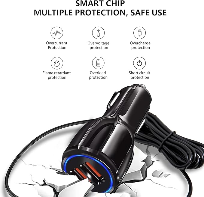 Fast Car Charger Android USB Type C Charging Cable Cord fit for TCL Flip Pro, Alcatel Go Flip 4, Cricket Icon 2/3 Icon 4, Ovation 2,Sonim XP8, Jitterbug Smart 3 Smart 4,Moto,Samsung,IPhone 15,LG Phone