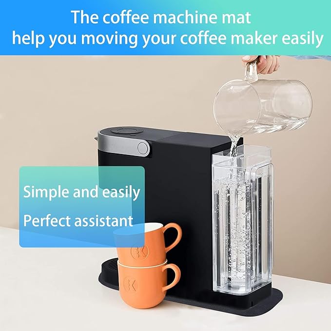 Coffee Maker Mat For Countertops,Appliance Sliders for Kitchen Appliances,Small Appliance Coffee Maker Slider,Coffee Machine Mat Sliding Tray.Coffee Accessories.Black Appliance Slider mat. (Medium)