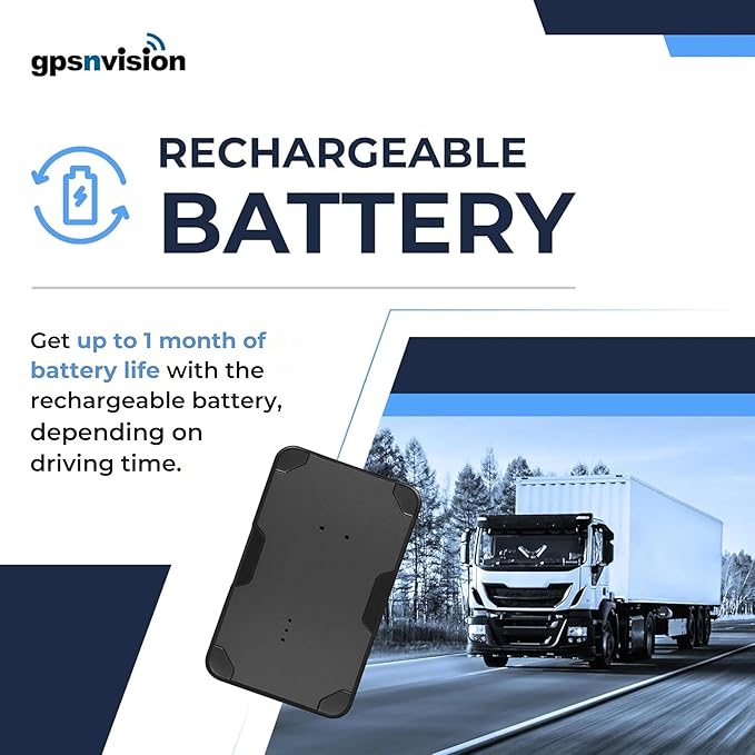 Magnetic Tiny GPS Tracker for Vehicles - 1 Month Rechargeable Battery, Small Hidden Real-Time Tracking Device - Waterproof GPS for Cars, Trucks & Assets - Subscription Required