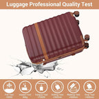 Kono Airline Approved Carry On Luggage 22x14x9 inches, with TSA Lock, 20 Inch Expandable Lightweight Hardshell Suitcase (Burgundy, Suitable for 1-3 Days of Travel)