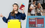 Red RFID Genuine Leather Passport Wallet