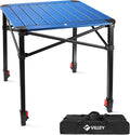 VILLEY Folding Camping Square Table with Carry Bag, Lightweight Aluminum Adjustable Square Table for Outdoor, Camping, Picnic, Backyards, BBQ, Medium