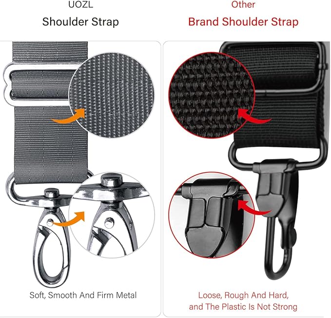 59 Inch Shoulder Straps, Soft with Ultra-Thick Fixed Shoulder Pad, Two Way Independently Adjustable Buckle Replacement Straps for Laptop Bag Messenger Bag Tool Bag Luggage,Deep Gray