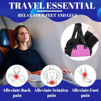 3 Packs Airplane Footrest, Foot Hammock for Plane Adjustable Plane Travel Airplane Foot Hammock Travel Essentials to Reduce Feet Swelling and Soreness (Pink Airplane Footrest)