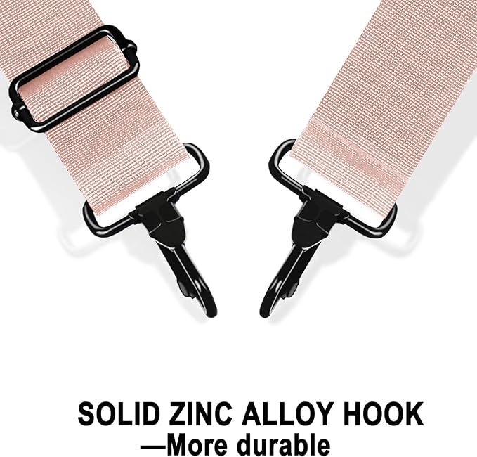 72 inch Shoulder Strap, Universal Replacement Laptop Shoulder Strap with Adjustable Buckles and Metal Hooks for Briefcase Laptop Messenger Bag Crossbody Bag Luggage/Duffel, Pink