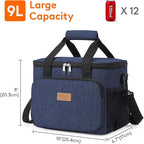 Lifewit Medium Lunch Bag, Insulated Lunch Box, Soft Cooler Cooling Tote for Adult Men Women, Dark Blue 12-Can (9L)