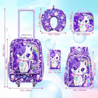 KLFVB Kids Luggage for Boys Girls, Cute Rolling Wheels Suitcase for Toddler, Children Travel Carry on Suitcase