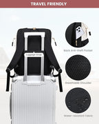 LOVEVOOK 17.3 Inch Laptop Backpack for Women, Large Capacity Travel Backpack with Organizer Bag, Waterproof Carry on Backpack Work Bag with USB Port, Teacher Nurse Backpack Purse, 2PCS