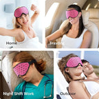 LitBear Breathable Sleep Mask, 3D Eye Mask Sleep for Side Sleepers Women Men, Light Blocking Sleeping Mask with Adjustable Strap, Soft Lightweight Eye Cover for Travel, Night Work, Nap, Office - Pink