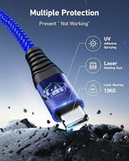 USB A to USB C Cables Fast Charging [2 Pack 3FT], USB to USB C Cable for CarPlay, iPhone USB Type C Charger Durable Braided USBC Cord for iPhone 17/16/15/Pro Max, Samsung Galaxy S23 and More-Blue