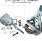 LATMAP 7L Sling Bag For Women Men Backpack Fanny Pack Crossbody Chest Travel Shoulder Belt Bags Purse Handbag PU Leather