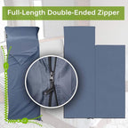 Frelaxy Sleeping Bag Liner, XL Travel Sheet & Camping Sheet for Backpacking, Hotel, Hostels & Traveling, Comfy & Easy Care, Full-Length Zipper/No Zipper, 4 Seasons Warm Cold Weather