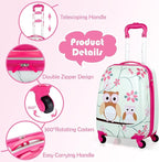 Goplus 2PC Kids Luggage, 12" & 16" Kids Carry On Luggage Set with 4 Spinner Wheels, Lightweight Rolling Spinner Suitcase for Children Toddlers Boys and Girls Travel