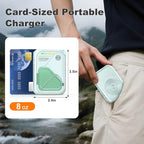 SEANCHEER P05 Portable Charger, Magnetic Power Bank, Small PowerBank, Battery Pack10000mAh Travel Essentials Fast Charging with Built in Cable, Foldable Wall Plug for iPhone,Samsung,Andriod (Green)