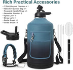 DYSANKY 1 Gallon Insulated Water Bottle | Upgraded Thickened Stainless Steel Metal Portable Sports Large Water Jug for Gym and Hiking with Carrier Bag, Handle Strap | BPA-Free 128 oz