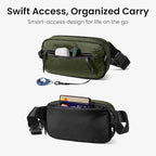 tomtoc 1.5L X-Pac Sling Bag with RFID Blocking, Crossbody Bag Minimalist Chest Shoulder Pack for Men/Women, Water-resistant Lightweight Casual Funny Pack for Travel, Daily Commute