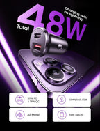 LISEN 54W Car Phone Charger USB C, Cigarette Lighter Adapter, Car Accessories for iPhone, USB C Car Charger Adapter USBC Type C 12v, Fit for iPhone 16E 16 15 14 13 12 Samsung S25 Google iPad Android