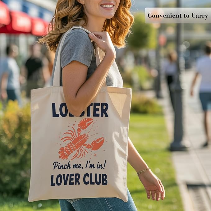 Aesthetic Canvas Tote Bag, Cute Reusable Bags for Women with Inner Pocket