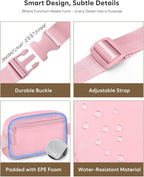 Pritent Fanny Packs for Women Cross Body Bag Waterproof Belt Bag with Adjustable Strap and Zipper Back Pocket Small Crossbody Bags Fashion Waist Packs for Workout Travelling(Light Pink)